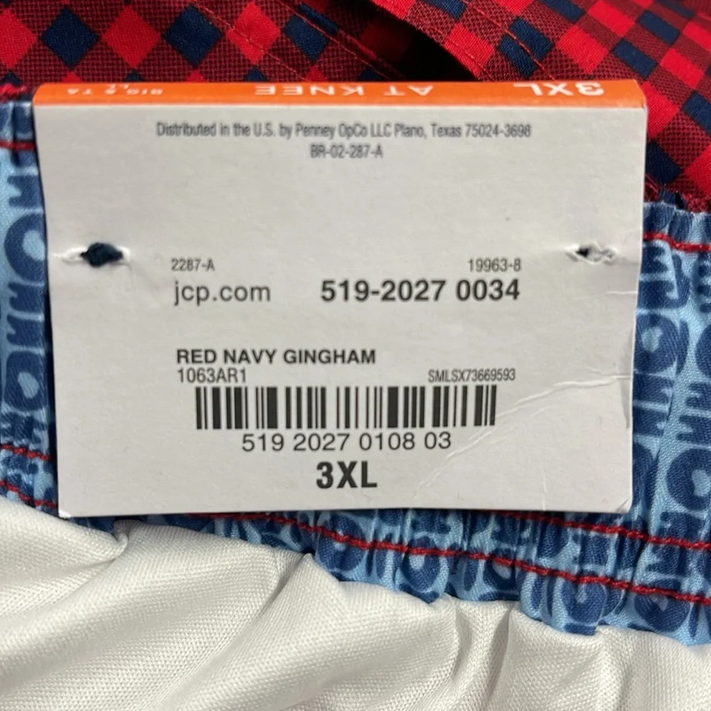 St John’s Bay Lined Plaid Swim Trunk Shorts NWT 3XL